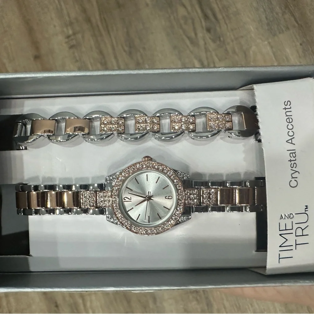 Time and Tru Silver and Gold Women's Watch Set